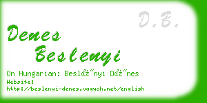 denes beslenyi business card